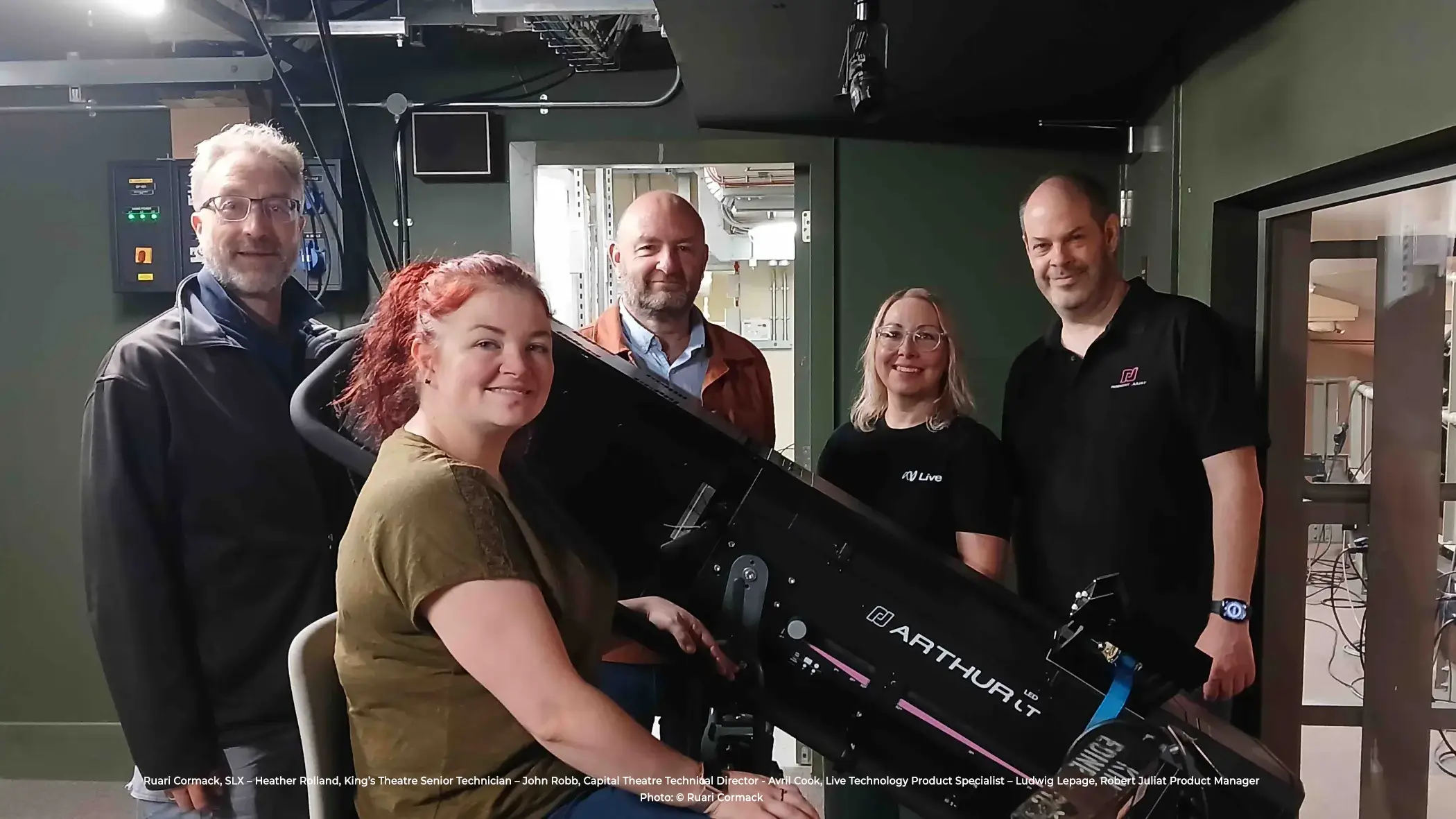 Ruari Cormack, SLX - Heather Rolland, King’s Theatre Senior Technician - John Robb, Capital Theatre Technical Director - Avril Cook, Live Technology Product Specialist - Ludwig Lepage, Robert Juliat Product Manager - Photo: © Ruari Cormack