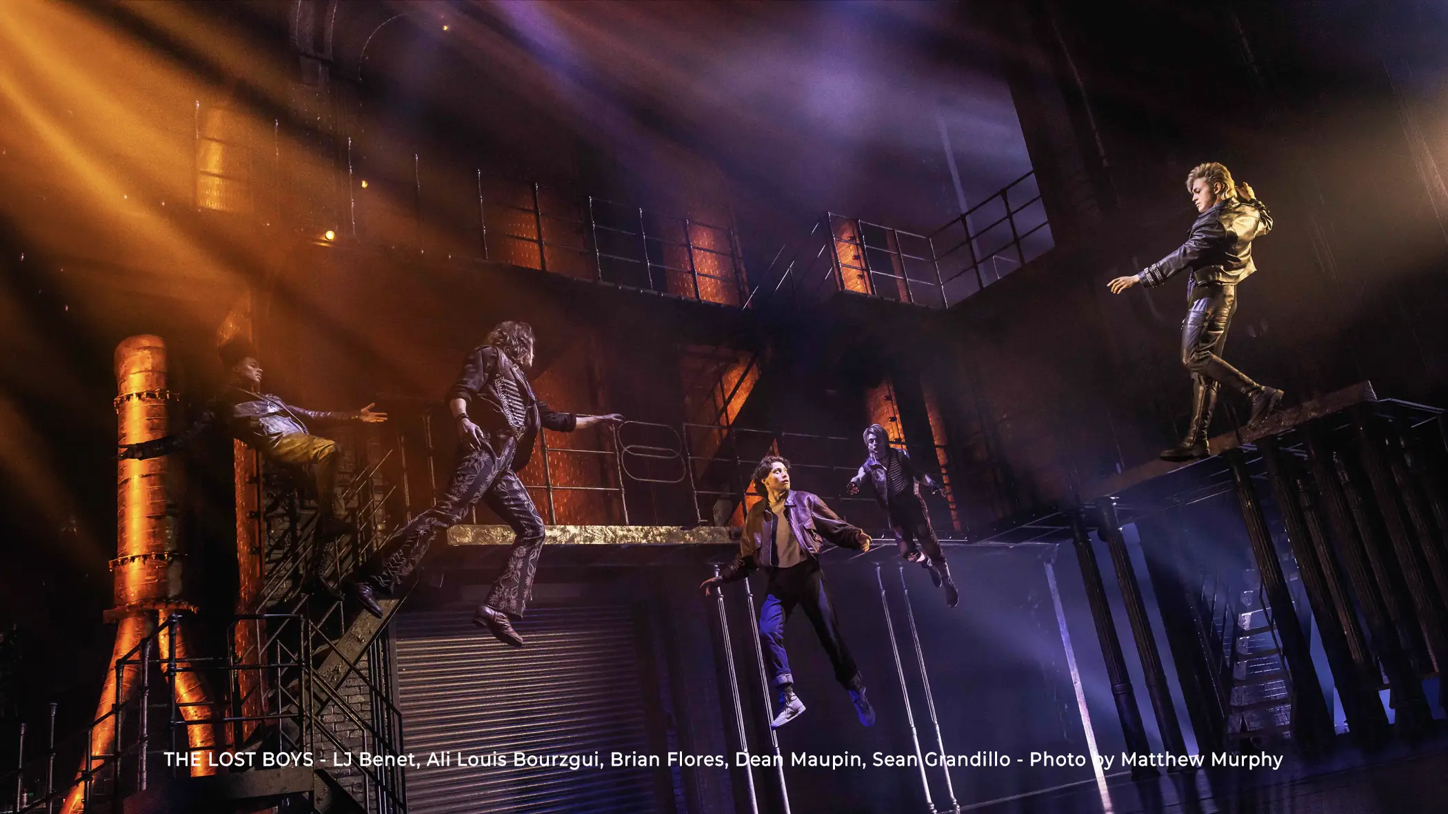 THE LOST BOYS - LJ Benet, Ali Louis Bourzgui, Brian Flores, Dean Maupin, Sean Grandillo - Photo by Matthew Murphy