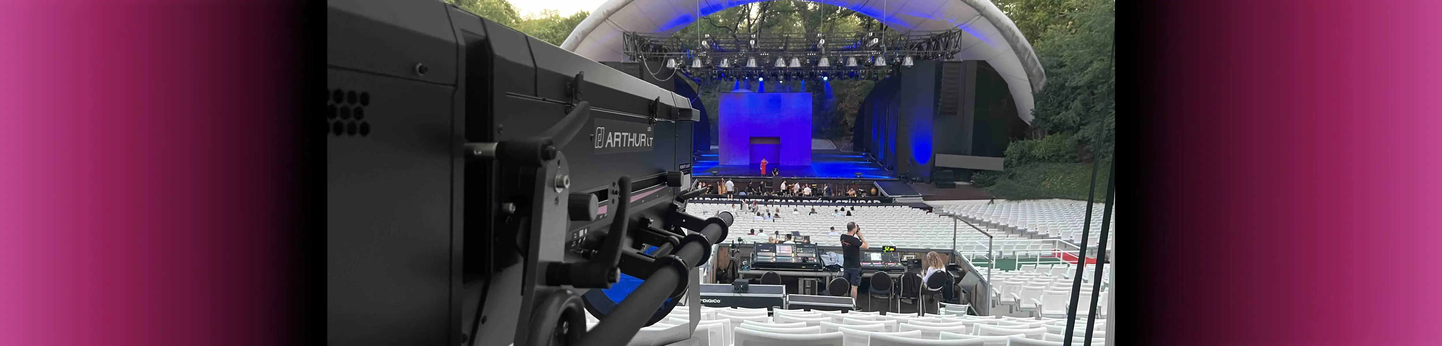 Robert Juliat Arthur LT followspot upgrade on Budapest’s Margaret Island