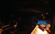Dave Wimpenny, one of the Technical Managers at The Lowry, testing out their brand new 800w long-throw LED followspots. 