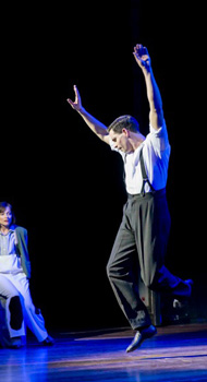 Lara Pulver (Louise) and Dan Burton (Tulsa) in Gypsy. Photo Johan Persson